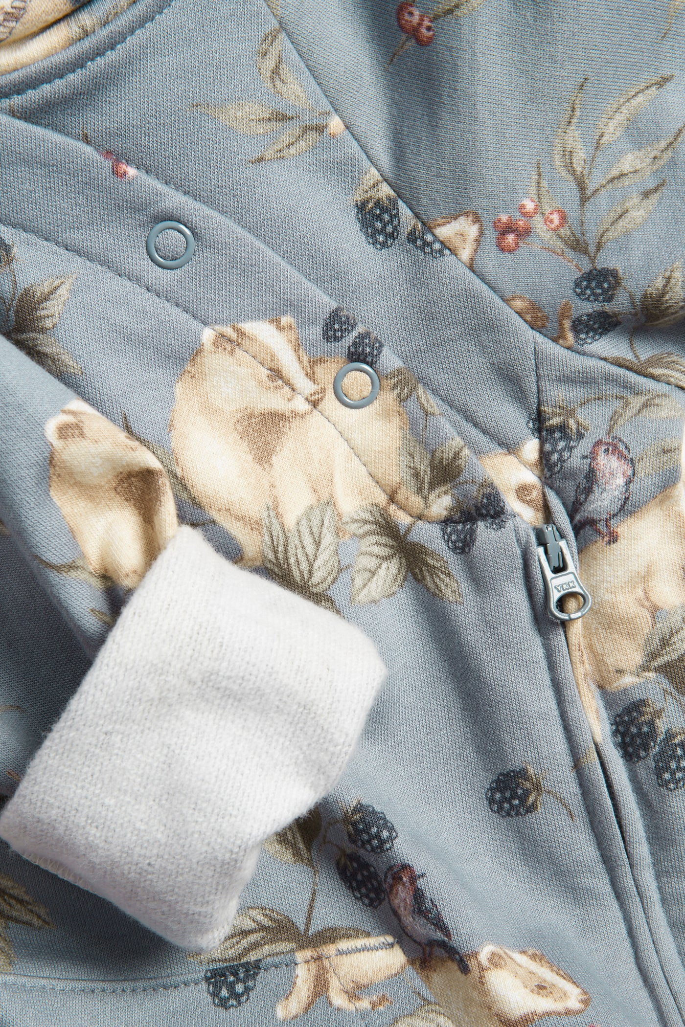 Baby blue raccoon onesie