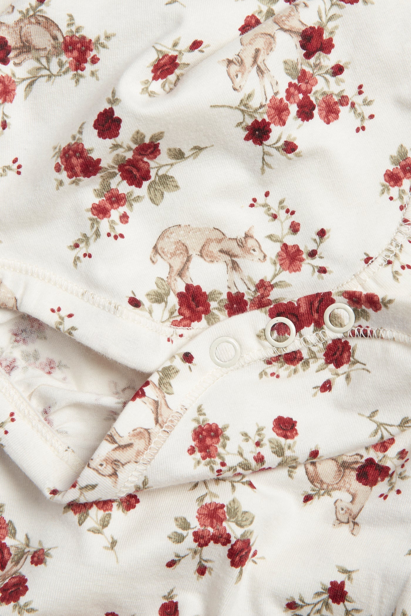 Baby white floral bodysuit with frill