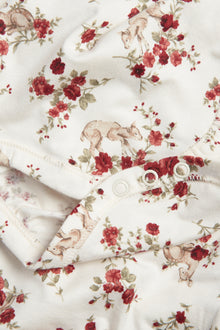 Baby white floral bodysuit with frill