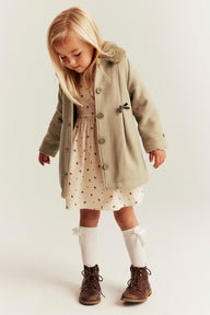 Baby & kids' brown faux fur collar coat