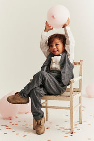 Kids' grey woven waistcoat