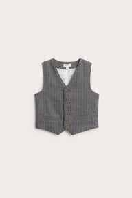 Kids' grey woven waistcoat