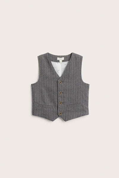 Kids' grey woven waistcoat