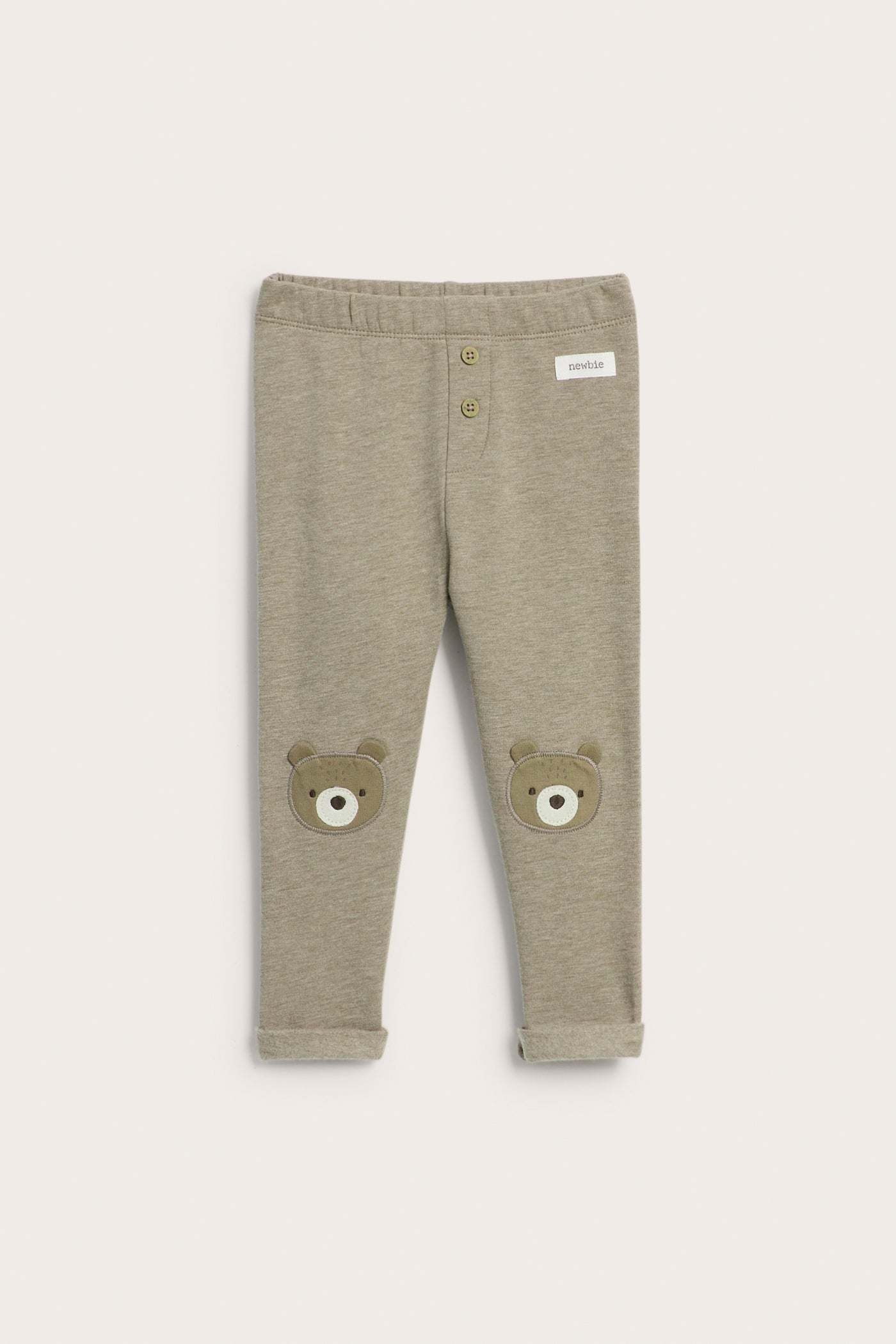 Baby brown leggings with brushed inside