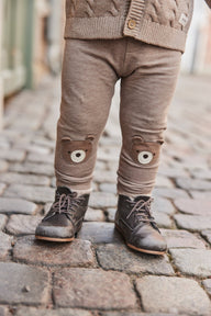 Baby brown leggings with brushed inside