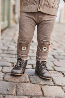 Baby brown leggings with brushed inside