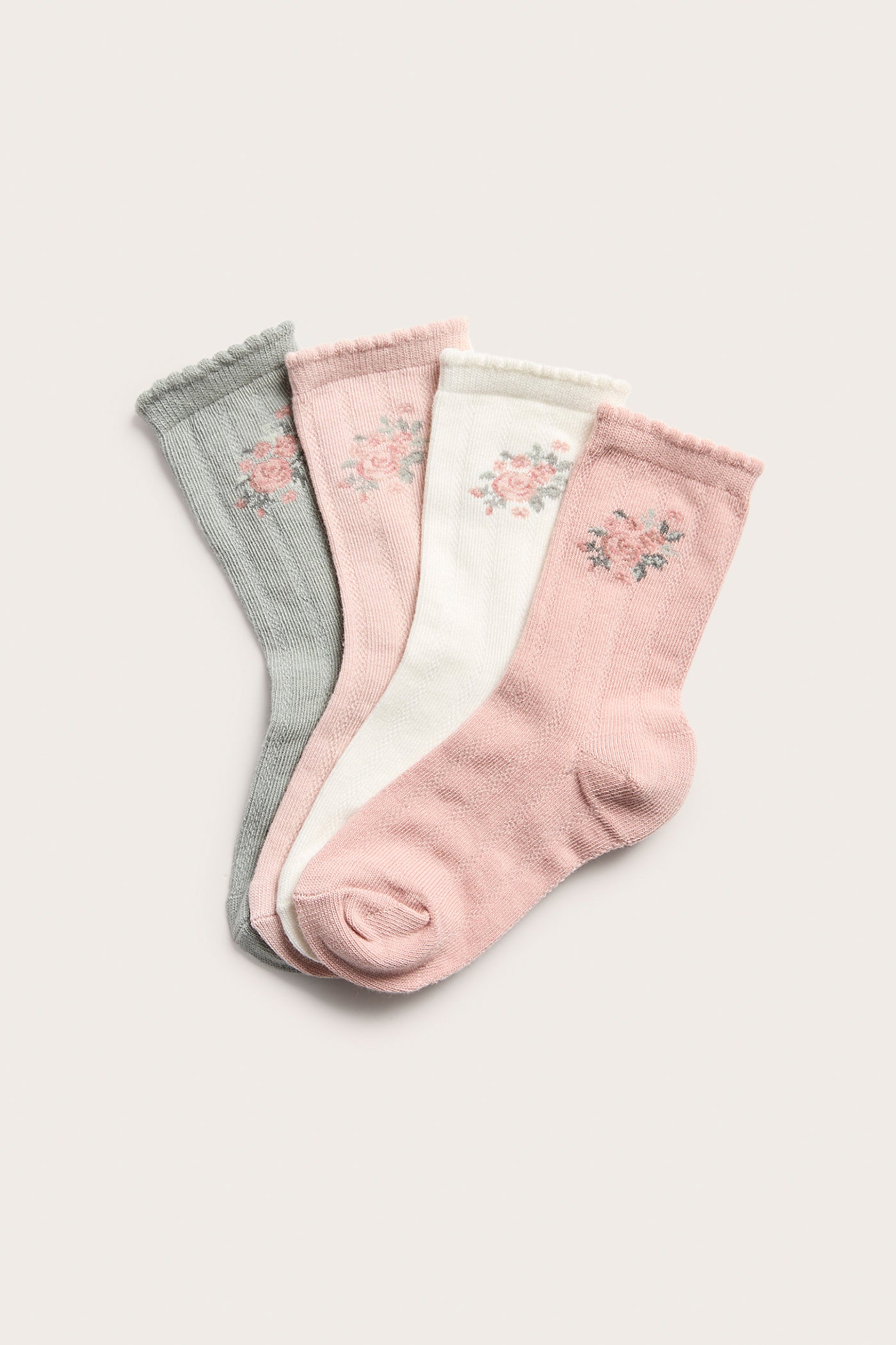 Kids´ multi-colored floral socks 4-pack