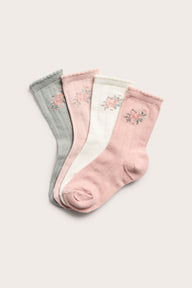 Kids´ multi-colored floral socks 4-pack