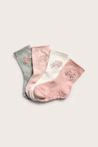 Baby multicolour floral socks 4pk