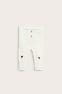 Baby white leggings with christmas embroidery