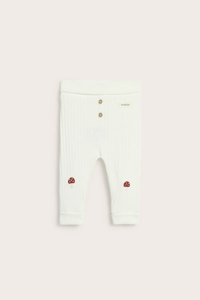 Baby white leggings with christmas embroidery