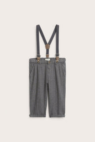 Baby grey trousers with suspenders