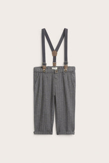 Baby grey trousers with suspenders