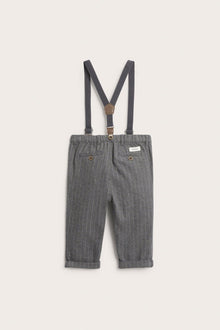 Baby grey trousers with suspenders
