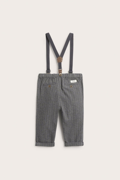 Baby grey trousers with suspenders