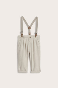 Baby beige trousers with suspenders