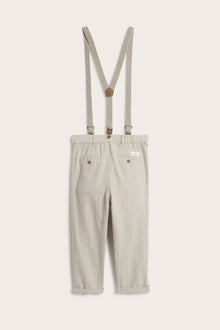 Kids' beige trousers with suspenders