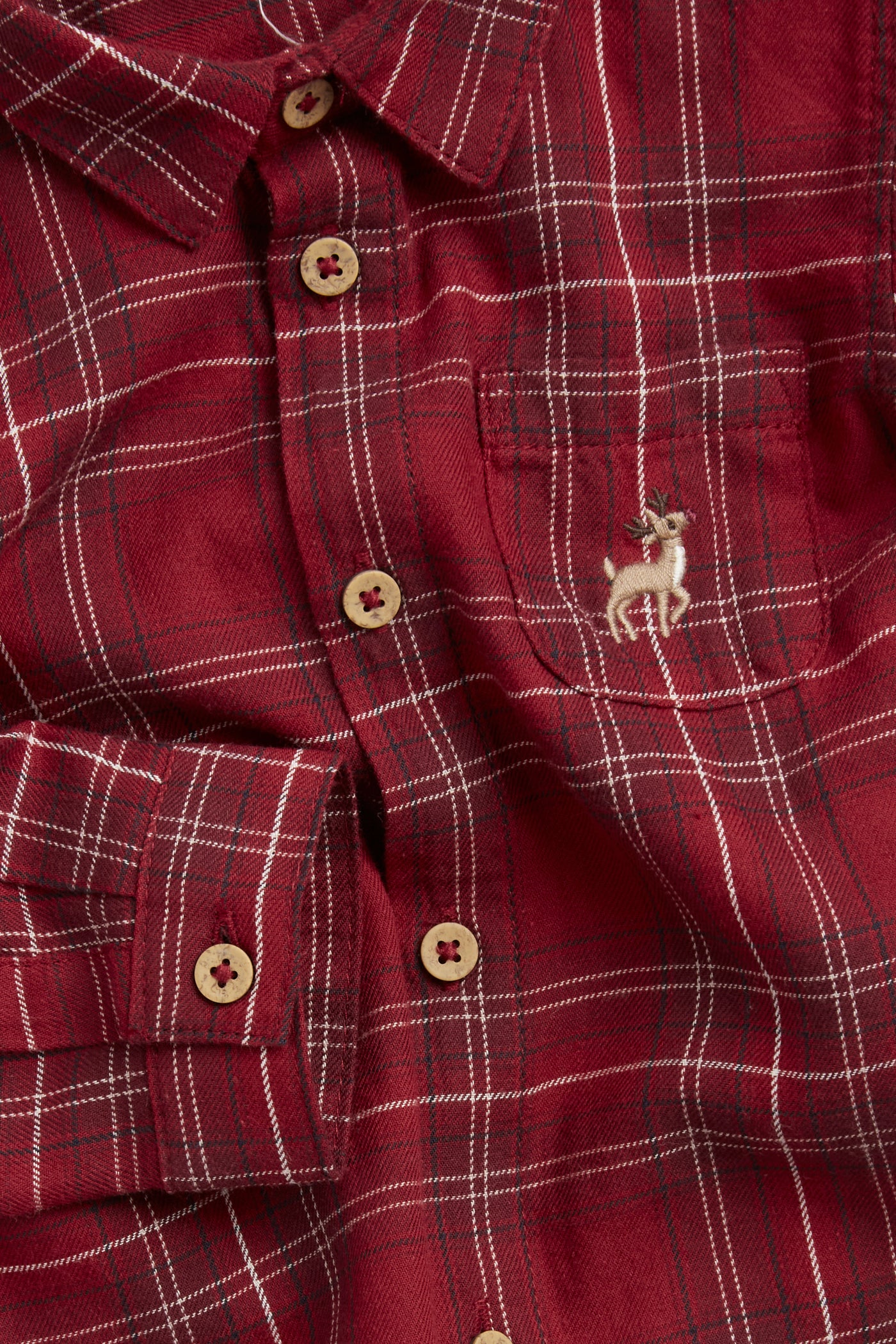 Baby red checked Christmas shirt