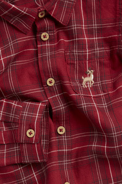 Baby red checked Christmas shirt