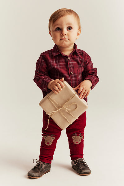 Baby red checked Christmas shirt