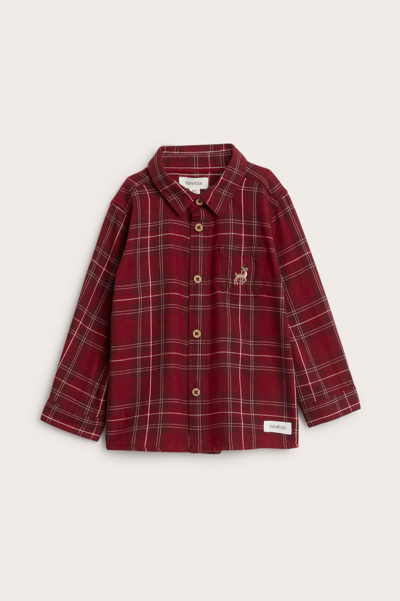 Baby red checked Christmas shirt