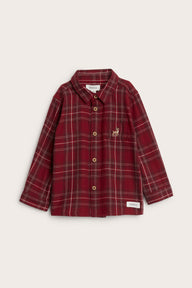 Baby red checked Christmas shirt