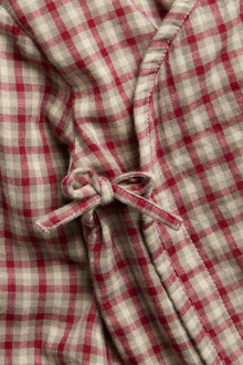 Baby red checked wrap-over bodysuit
