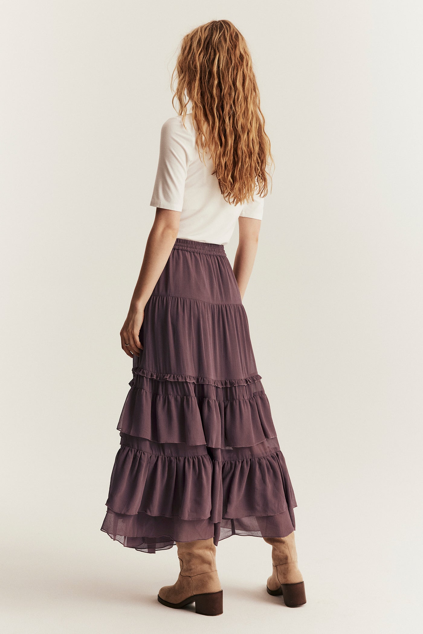 Women's lilac chiffon skirt