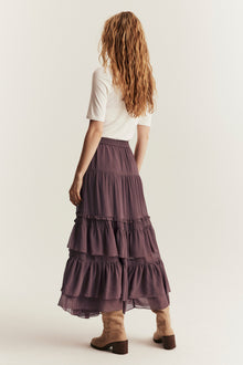 Women's lilac chiffon skirt