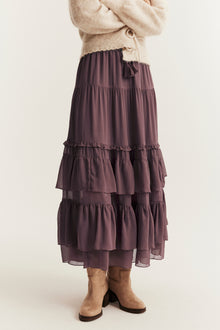 Women's lilac chiffon skirt