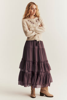 Women's lilac chiffon skirt