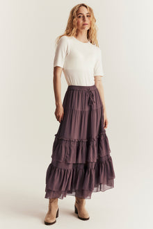Women's lilac chiffon skirt