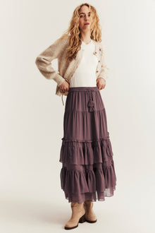 Women's lilac chiffon skirt
