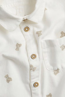 Kids' white shirt with teddy bears