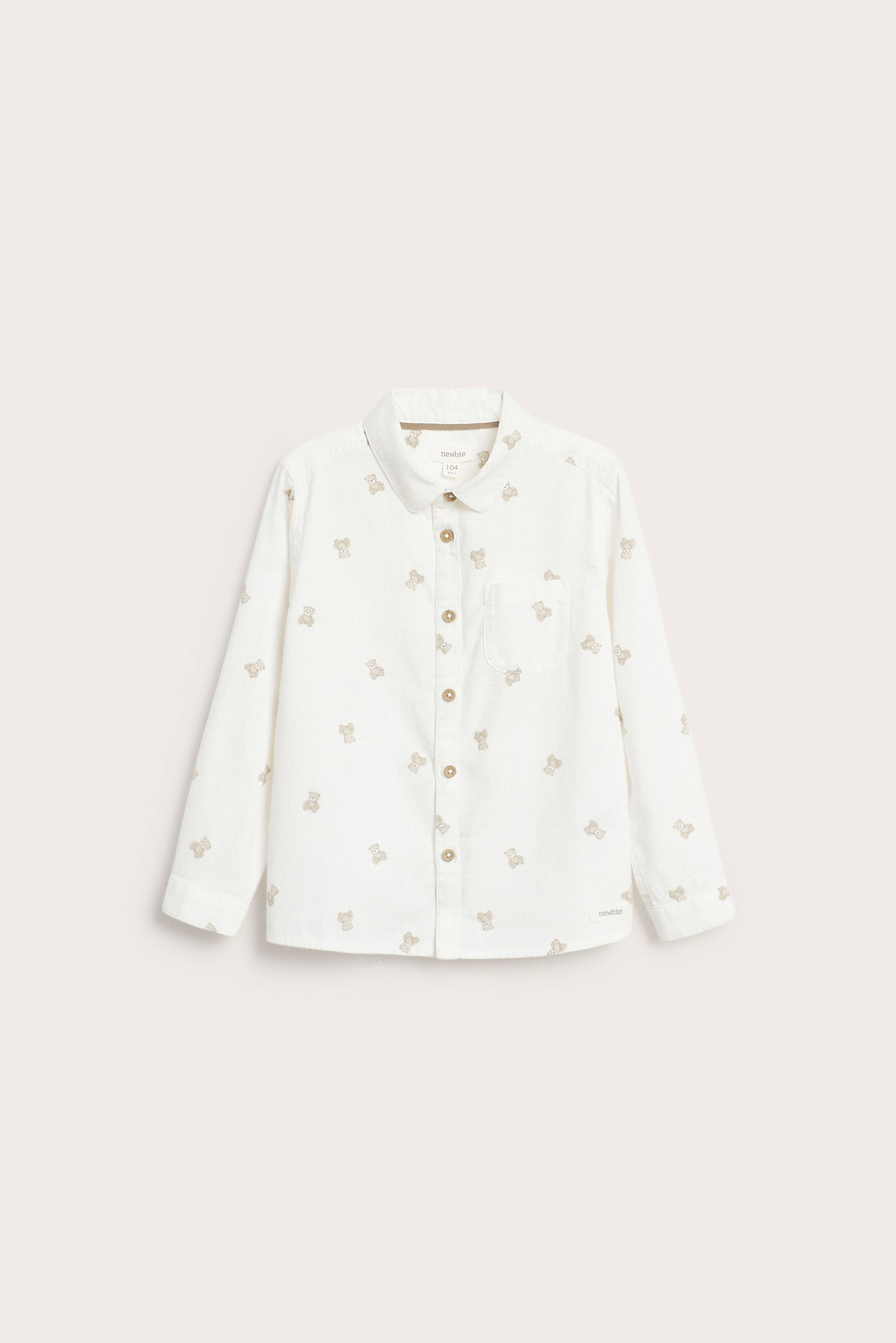Kids' white shirt with teddy bears