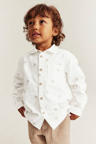 Kids' white shirt with teddy bears
