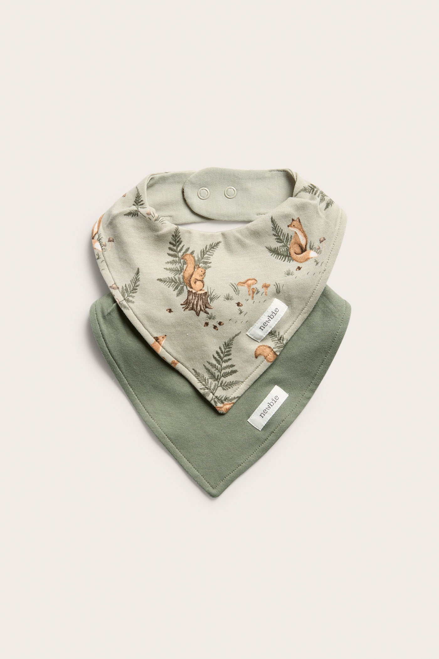 Baby green animal bibs 2-pack