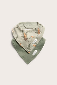 Baby green animal bibs 2-pack