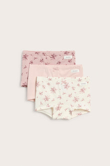 Kids' pink floral boxers 3-pack