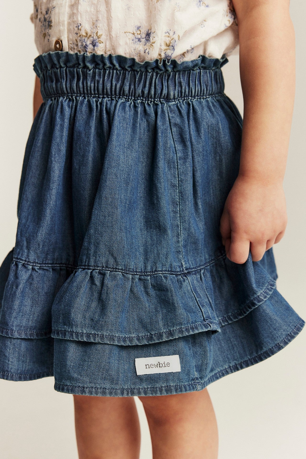 Baby & kids' blue denim skirt with frills