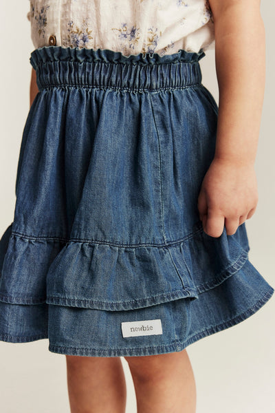 Baby & kids' blue denim skirt with frills