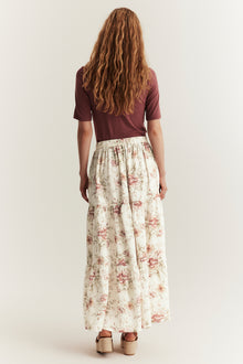 Women's white floral skirt
