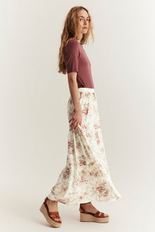 Women's white floral skirt