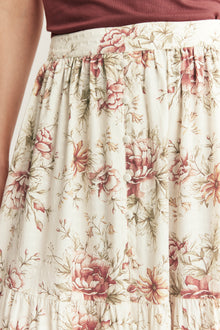 Women's white floral skirt