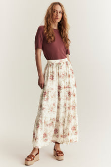 Women's white floral skirt