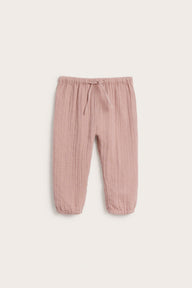 Baby pink trousers with drawstring
