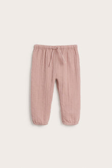 Baby pink trousers with drawstring