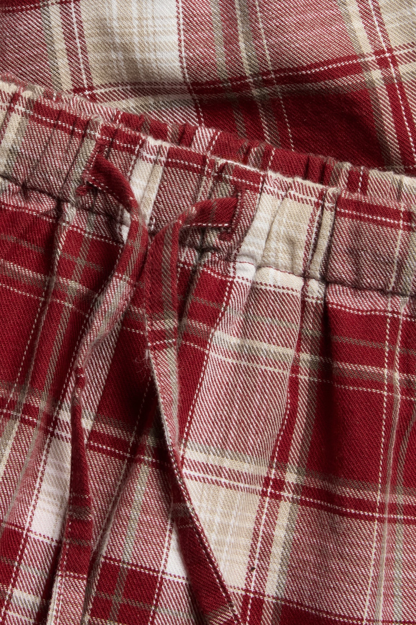 Baby red checked woven trousers