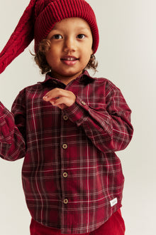Kids´ red checked Christmas shirt