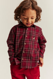 Kids´ red checked Christmas shirt
